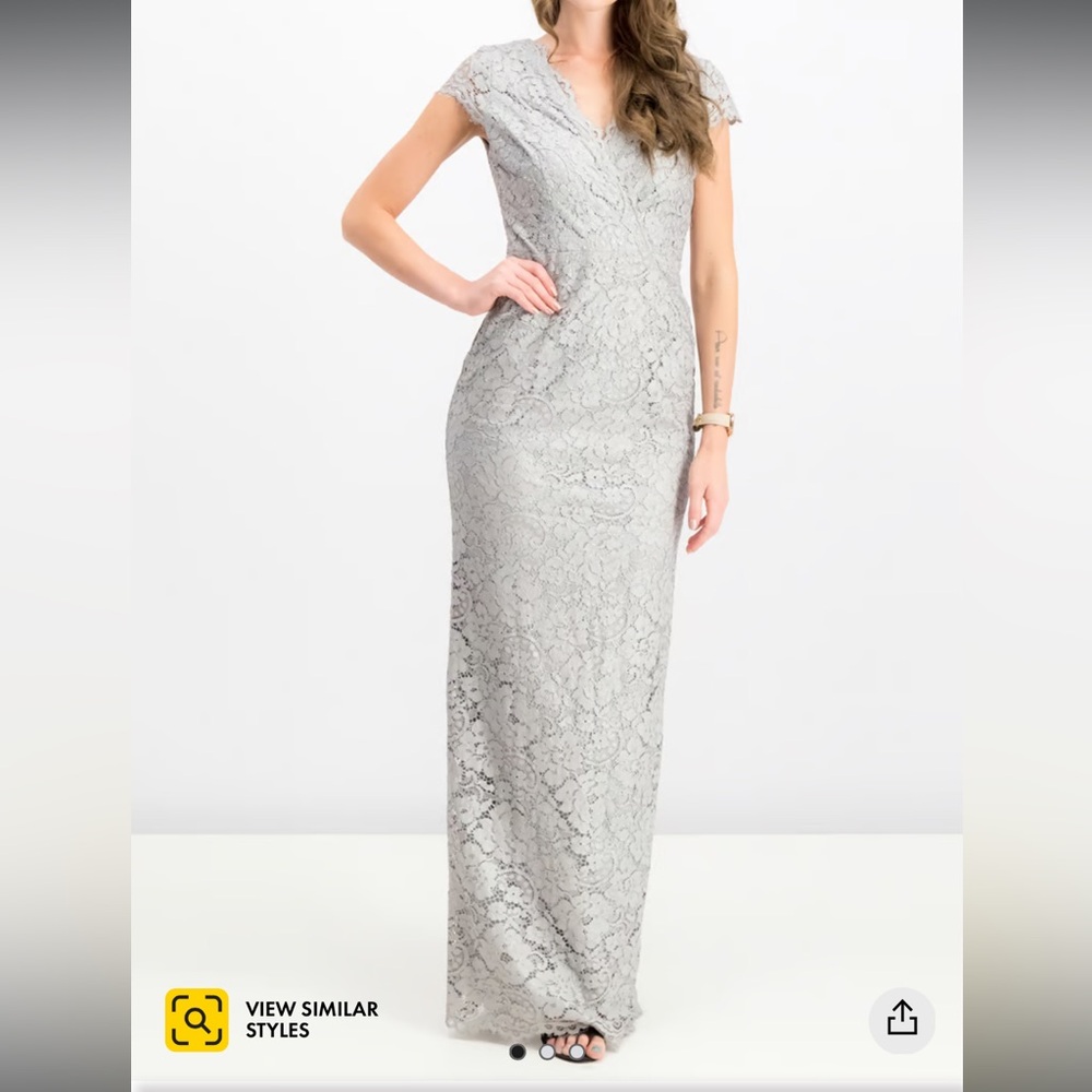 Lace Metallic Evening Dress